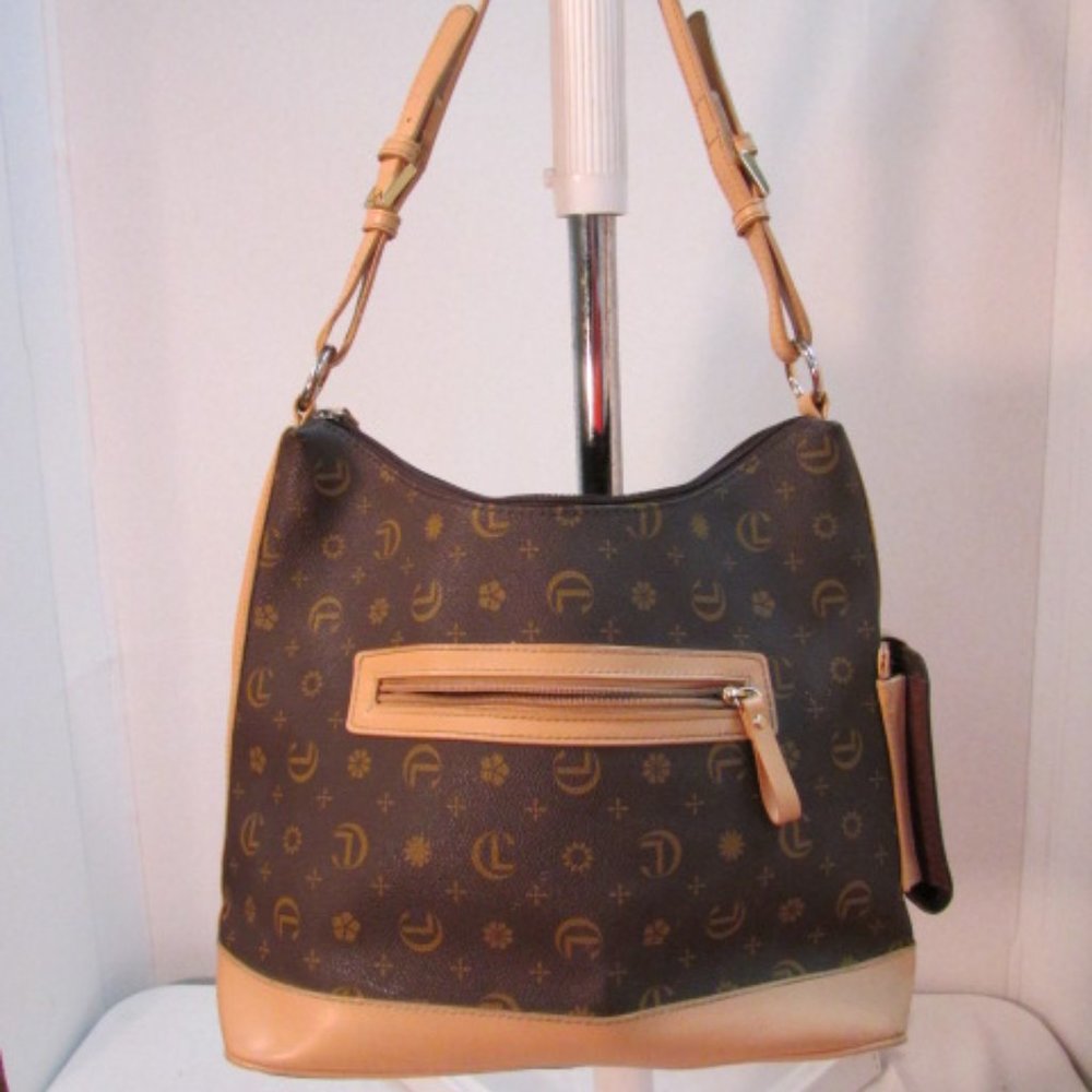 Carryland Brown Coated Canvas Shoulder Bag